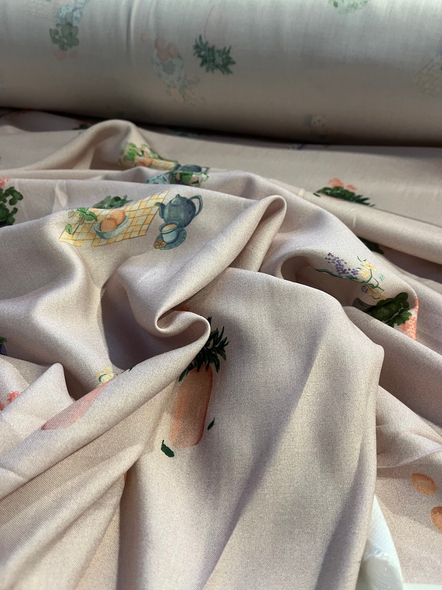 PC WALLY 051 viscose satin with conversational print