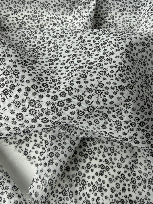 PAZZO 025 cotton voile mini black/white flowerprint