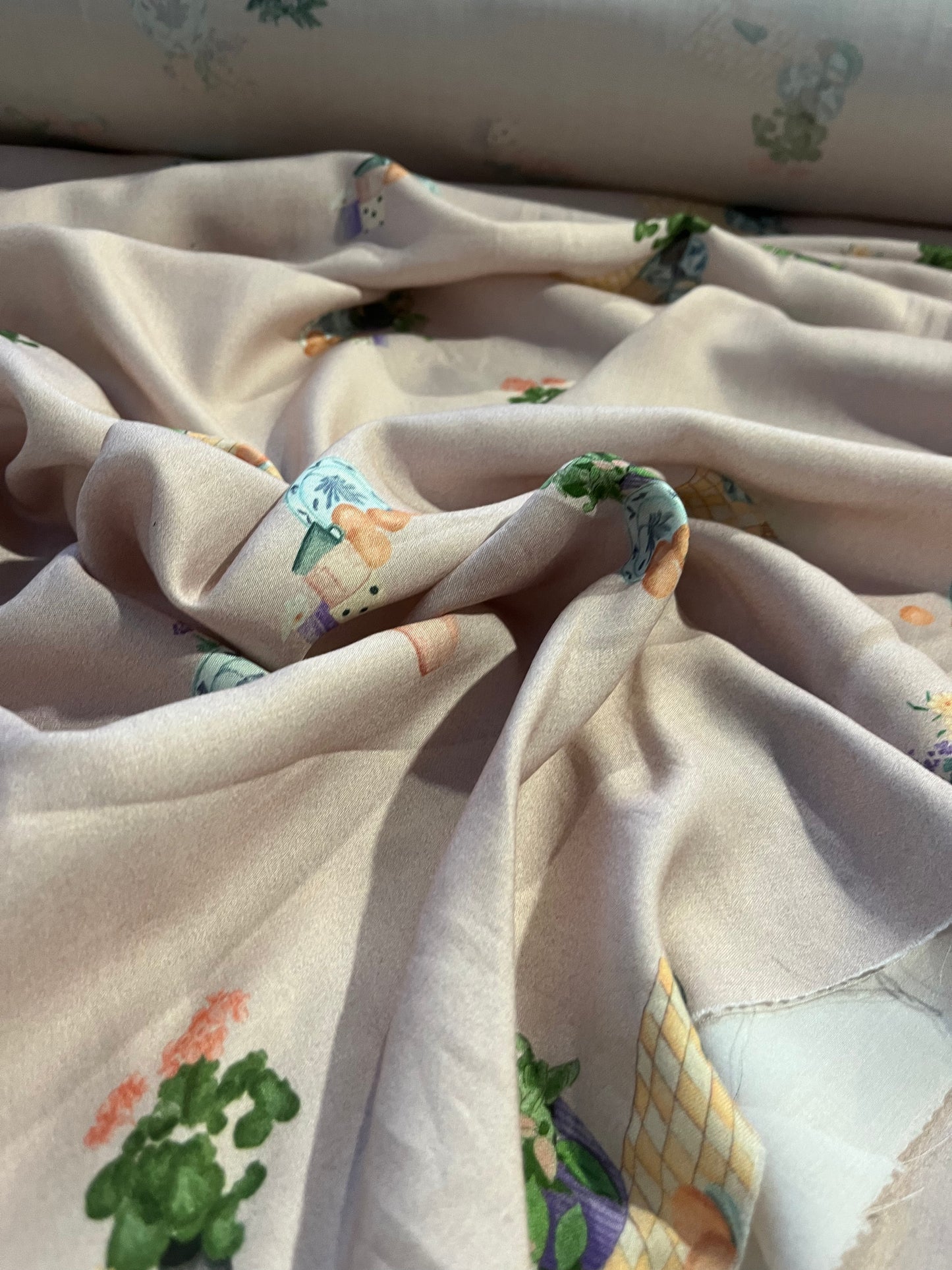 PC WALLY 051 viscose satin with conversational print