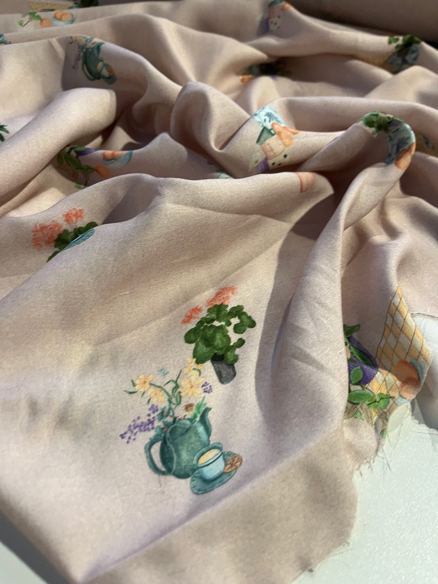 PC WALLY 051 viscose satin with conversational print