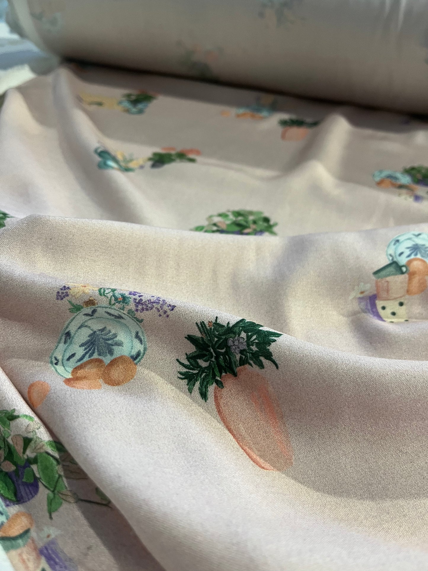 PC WALLY 051 viscose satin with conversational print