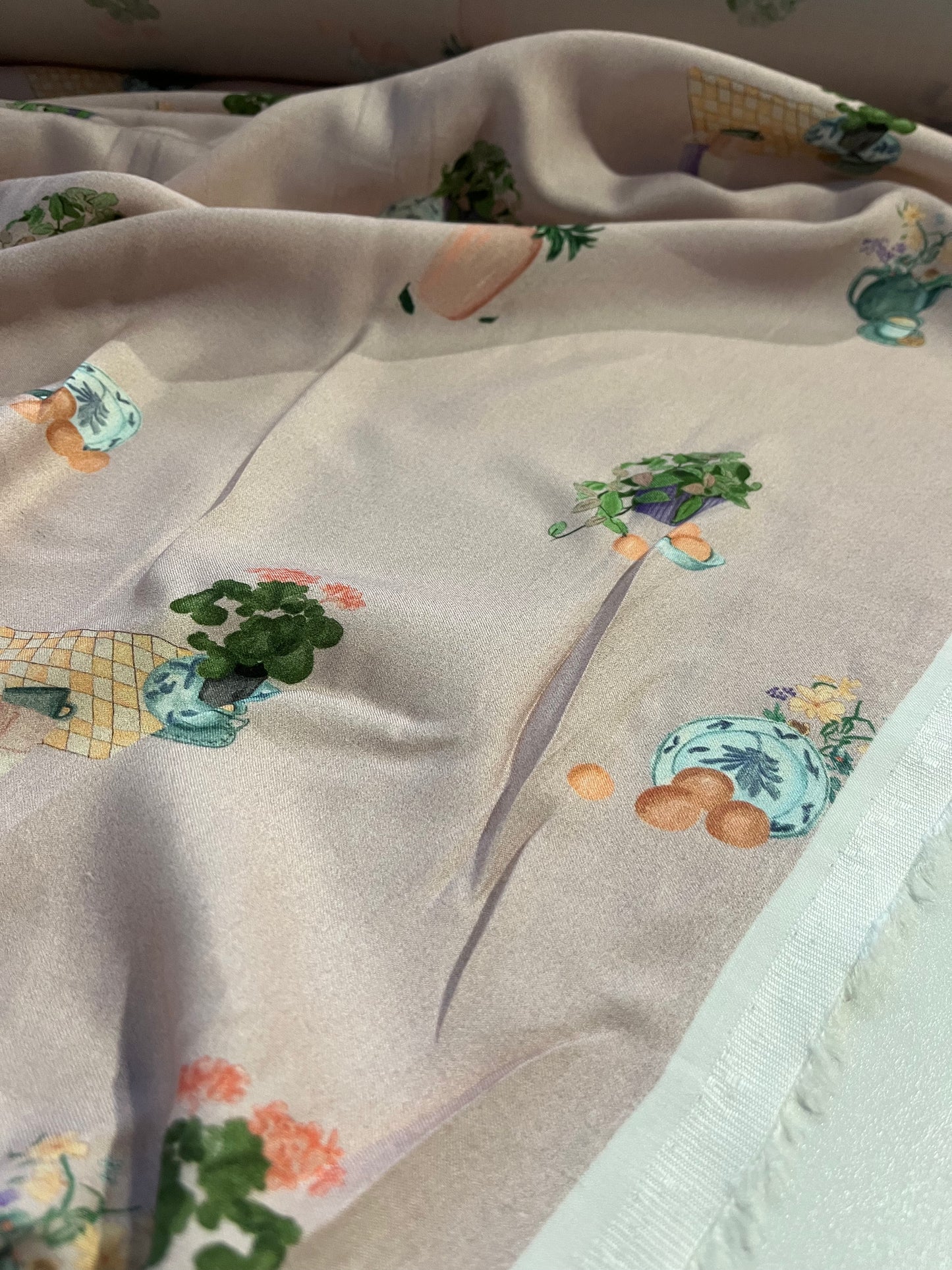 PC WALLY 051 viscose satin with conversational print