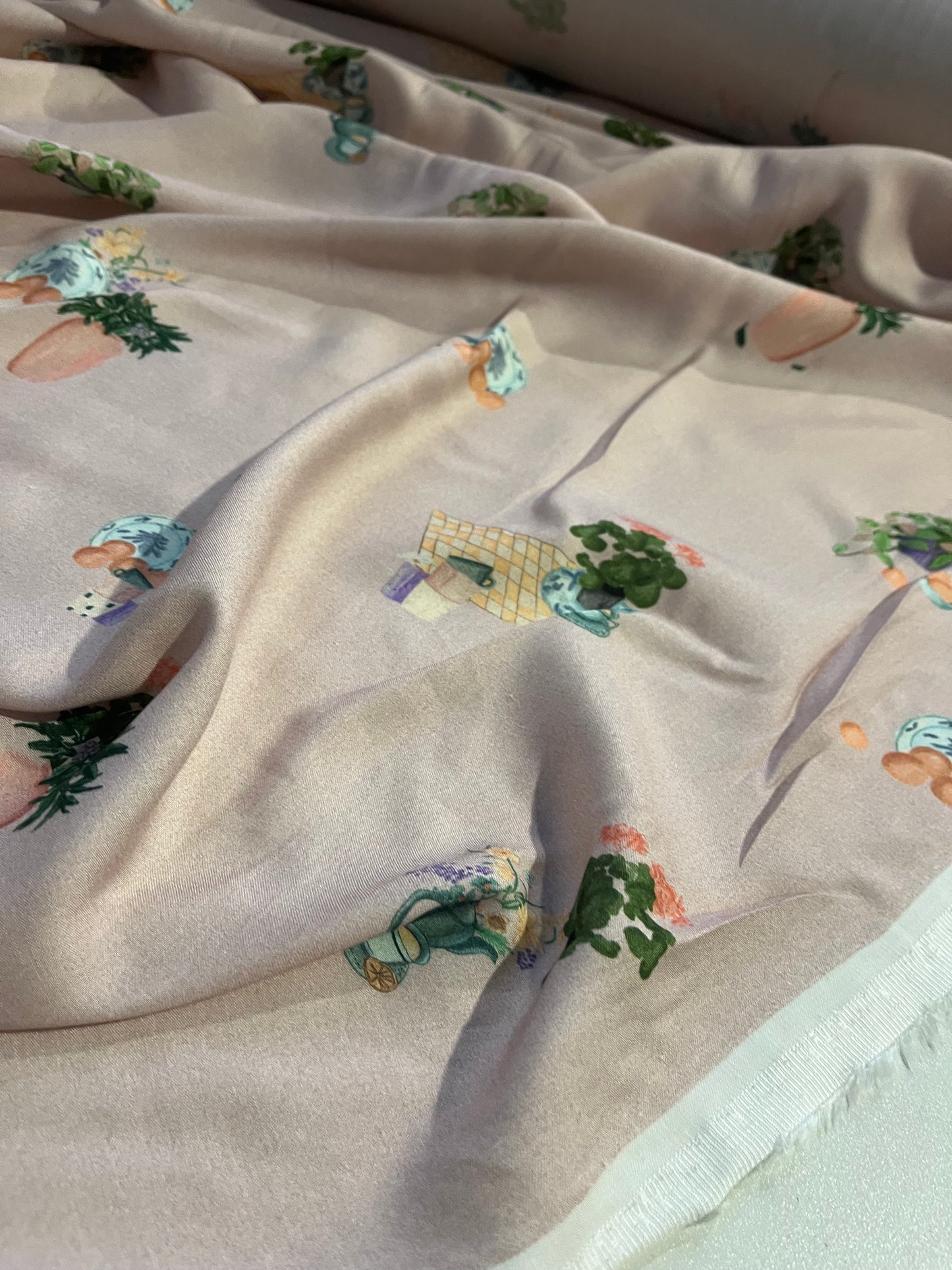 PC WALLY 051 viscose satin with conversational print