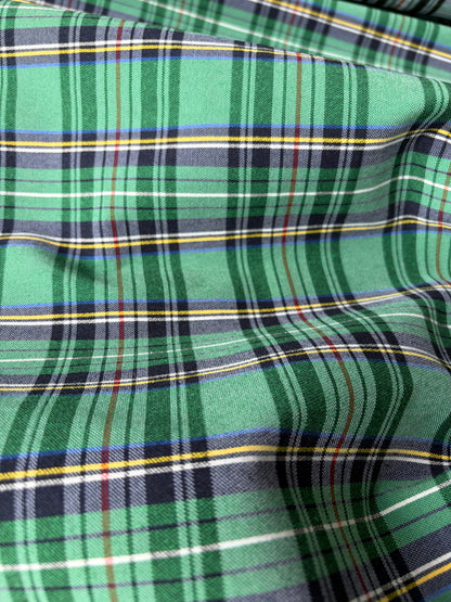 TOTO 029 cotton bengaline classical clan check green