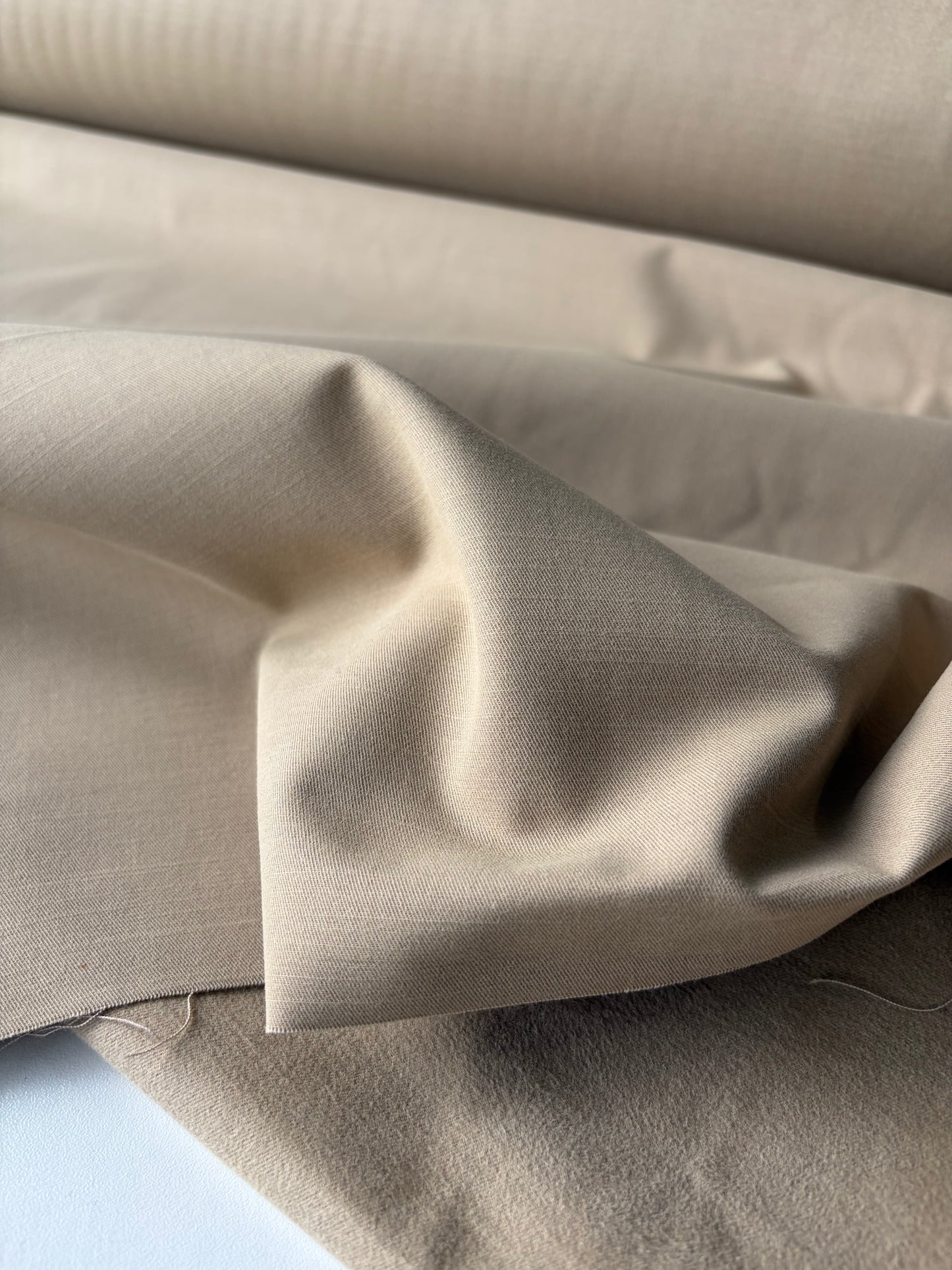 TOT0 034 cotton twill camel inside brushed
