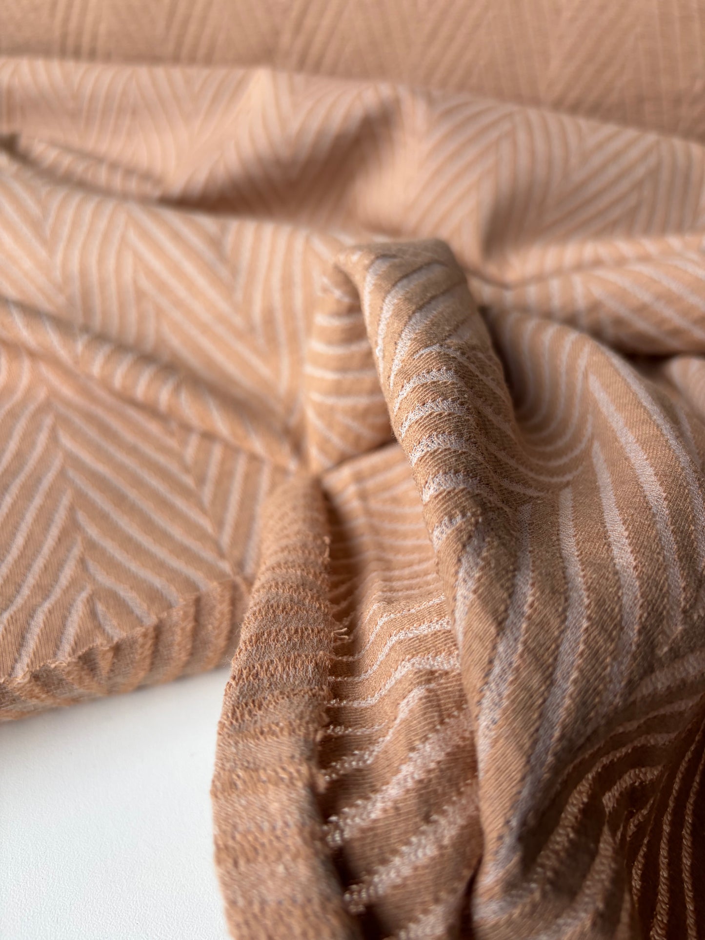 TOTO 036  cotton jersey jacquard chevron sand