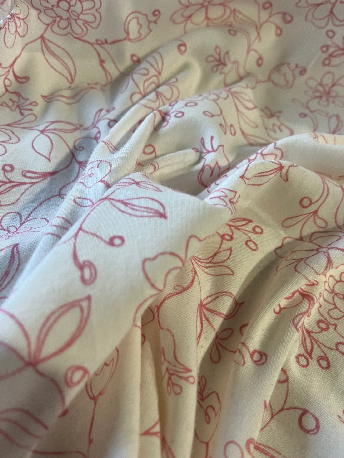 BACCHUS 017 jersey cotton with spink flowers