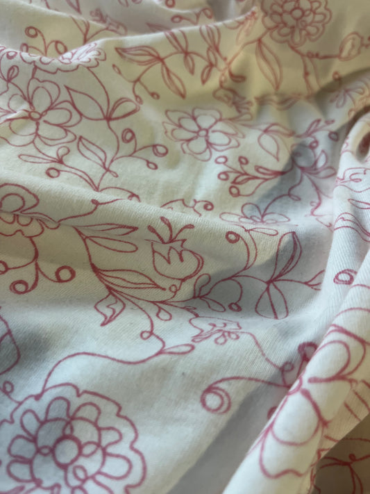 BACCHUS 017 jersey cotton with spink flowers