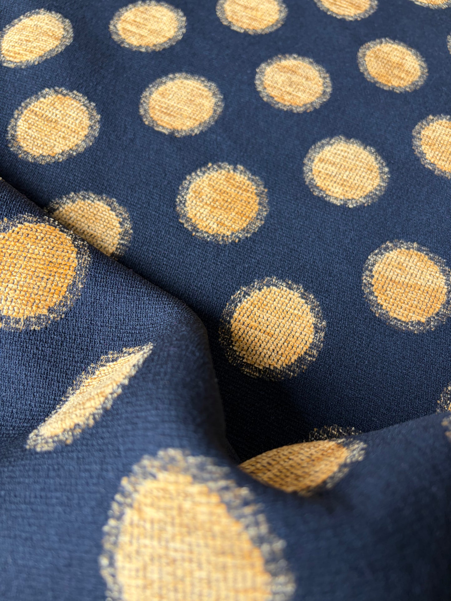 TOTO 040 heavy chenille jacquard yellow dots