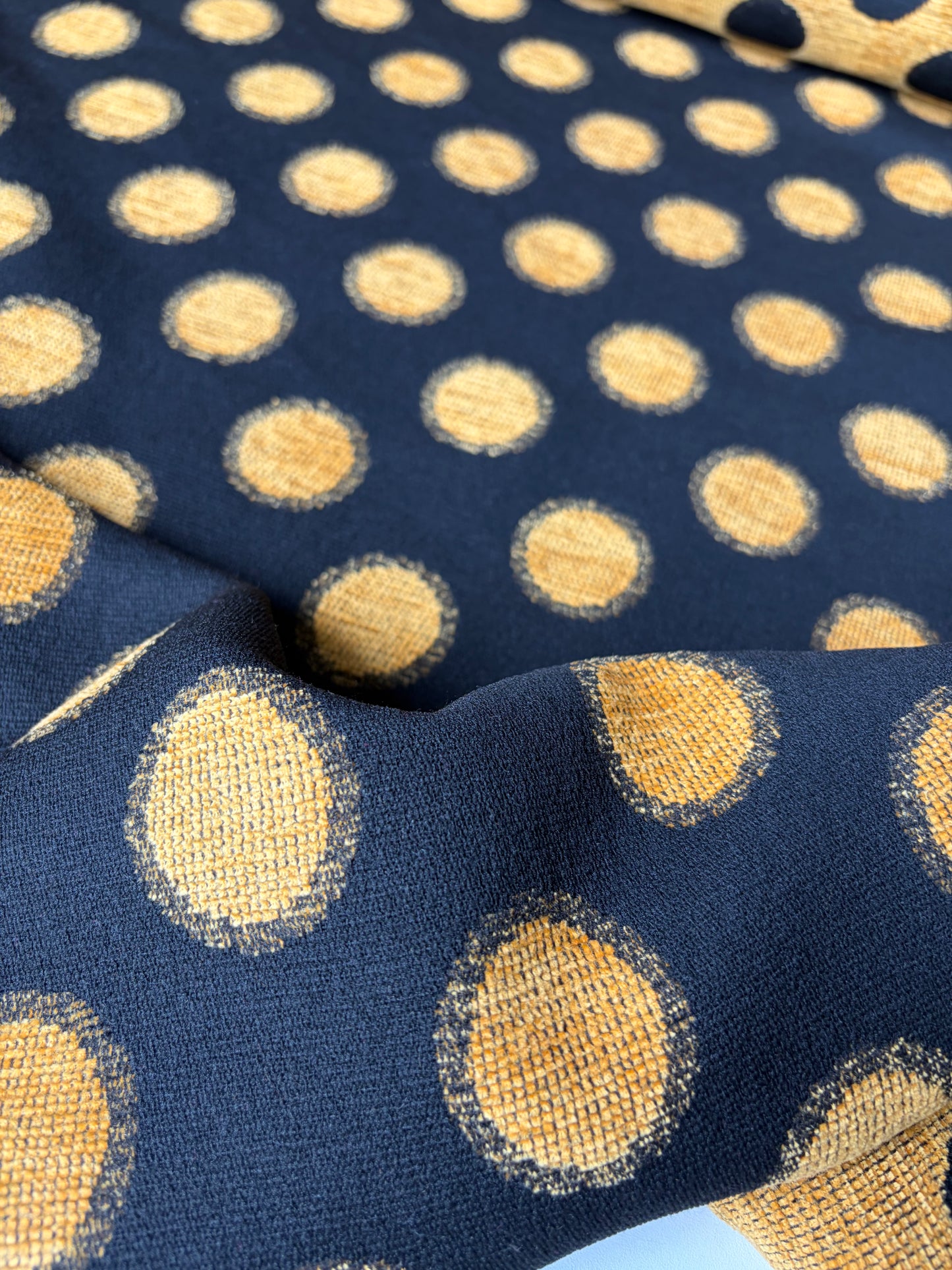 TOTO 040 heavy chenille jacquard yellow dots