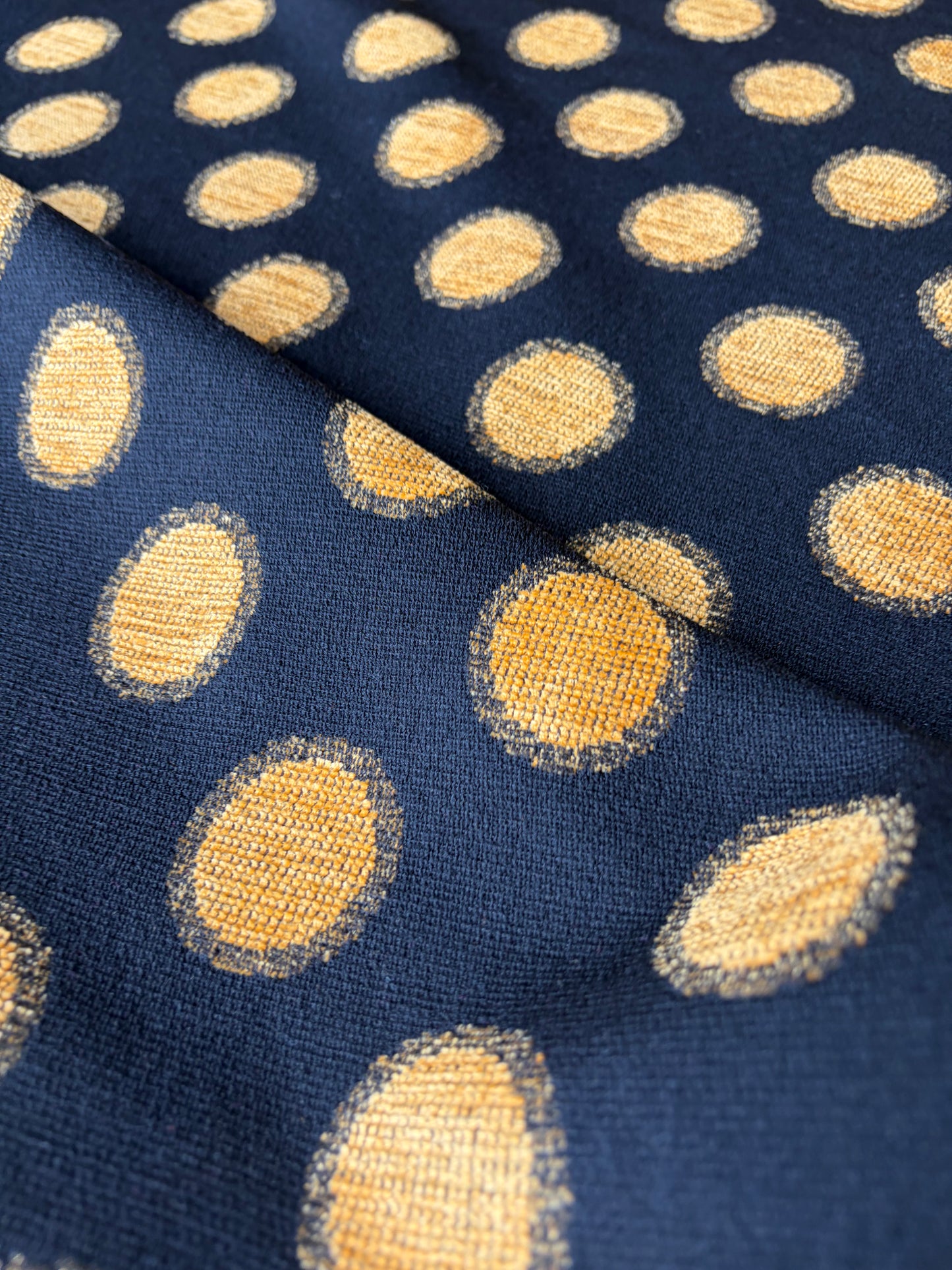 TOTO 040 heavy chenille jacquard yellow dots