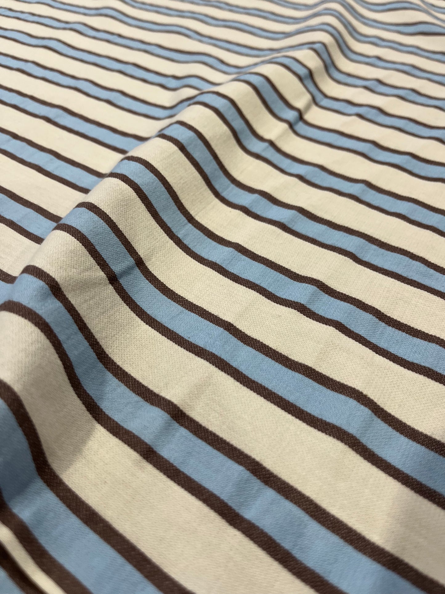 HELENA 003 woven cotton stripe blue/brown/white