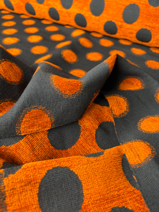 TOTO 042 heavy chenille jacquard orange dots