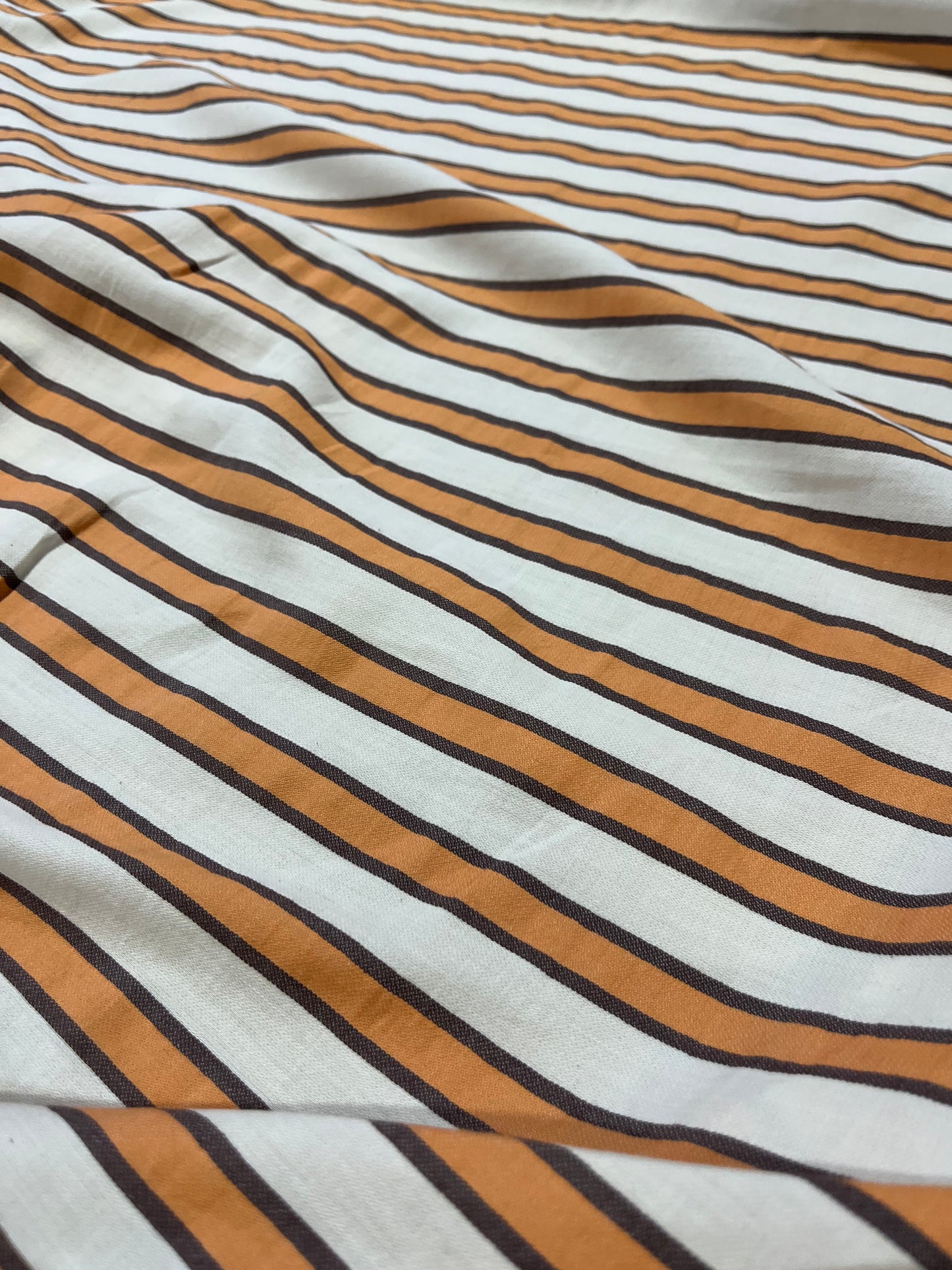 HELENA 004 woven cotton stripe orange/brown/white