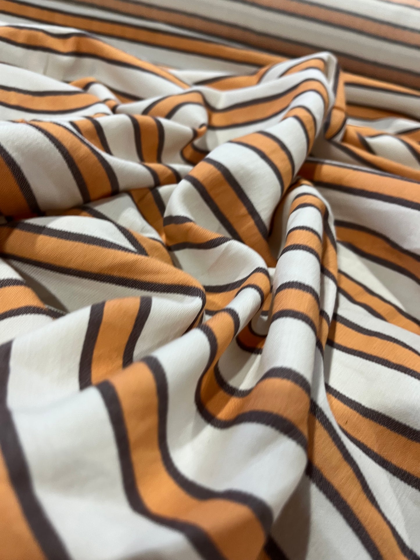 HELENA 004 woven cotton stripe orange/brown/white