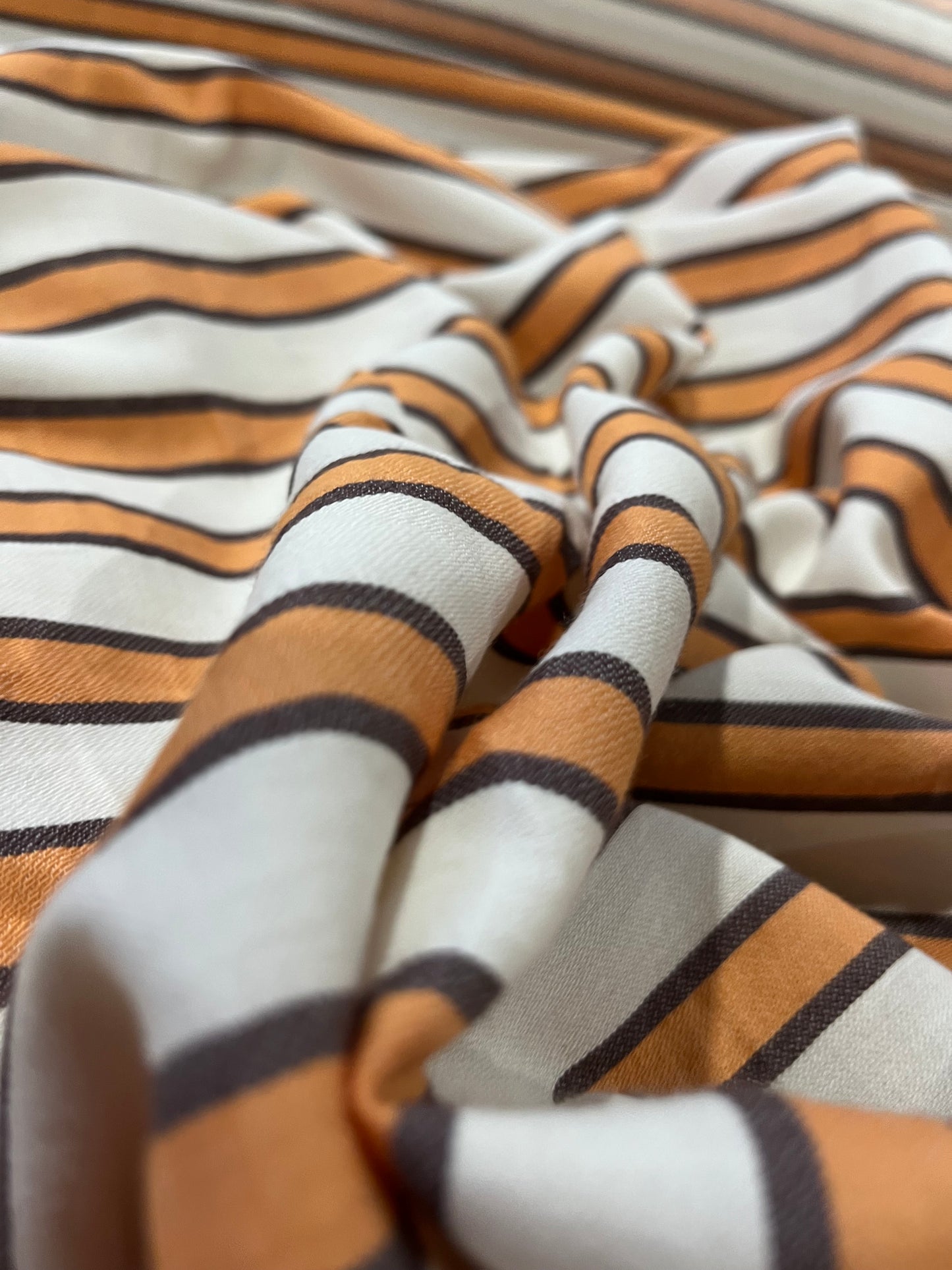 HELENA 004 woven cotton stripe orange/brown/white