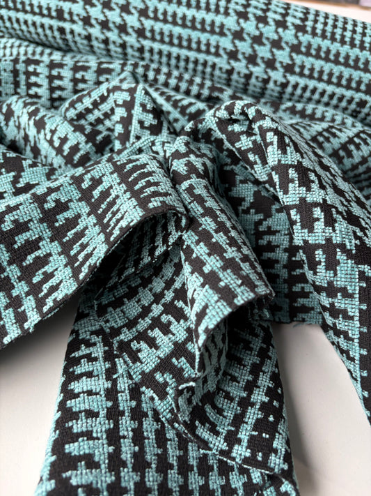 TOTO 043 heavy chenille jacquard teal Prince de Galles