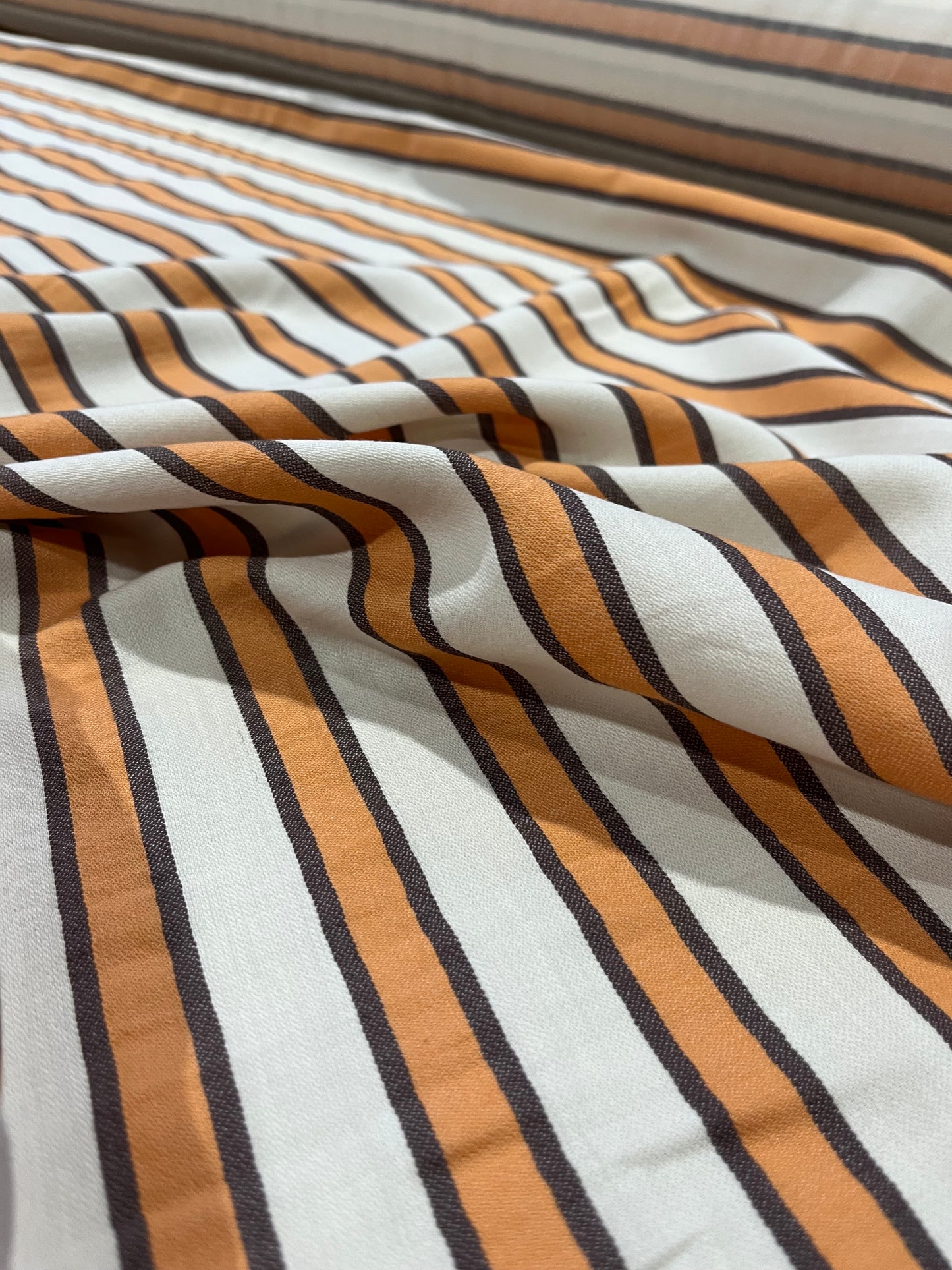 HELENA 004 woven cotton stripe orange/brown/white