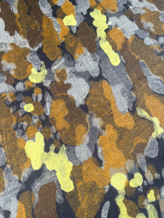 BACCHUS 021 heavy viscose dull satin army print