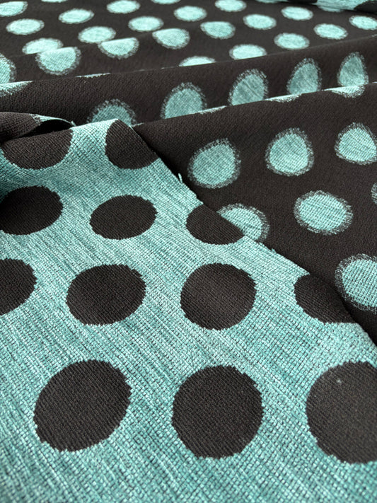 TOTO 044 heavy chenille jacquard teal dots