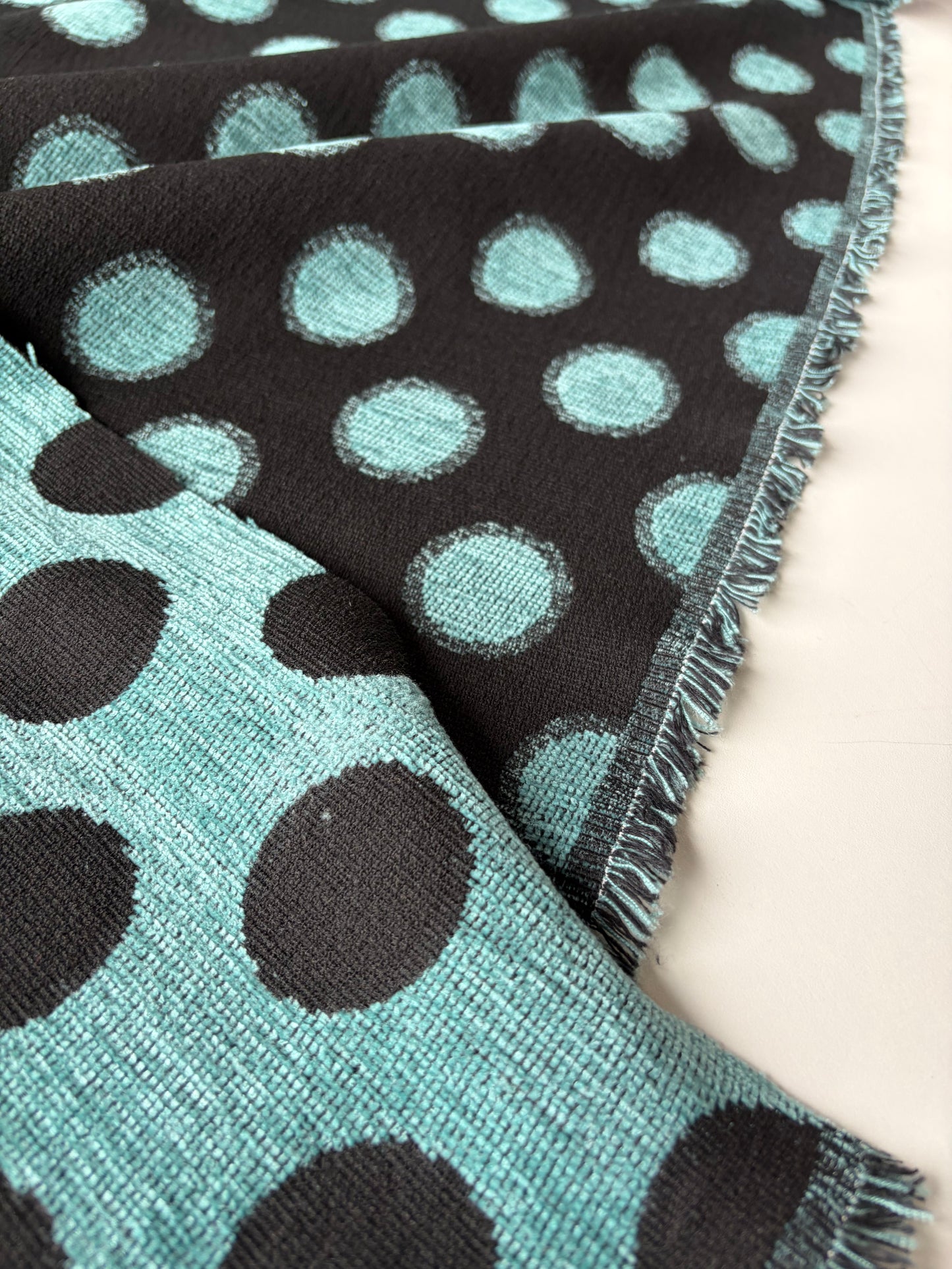 TOTO 044 heavy chenille jacquard teal dots