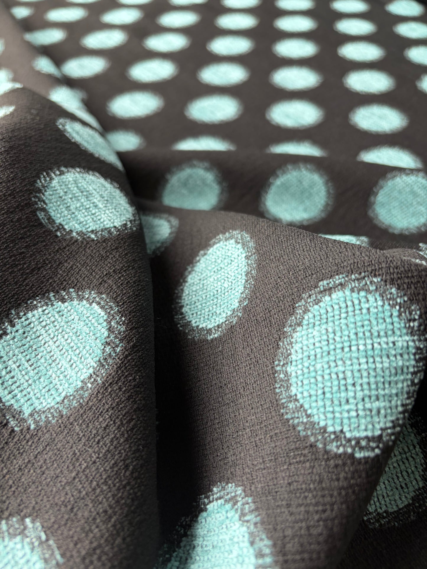 TOTO 044 heavy chenille jacquard teal dots