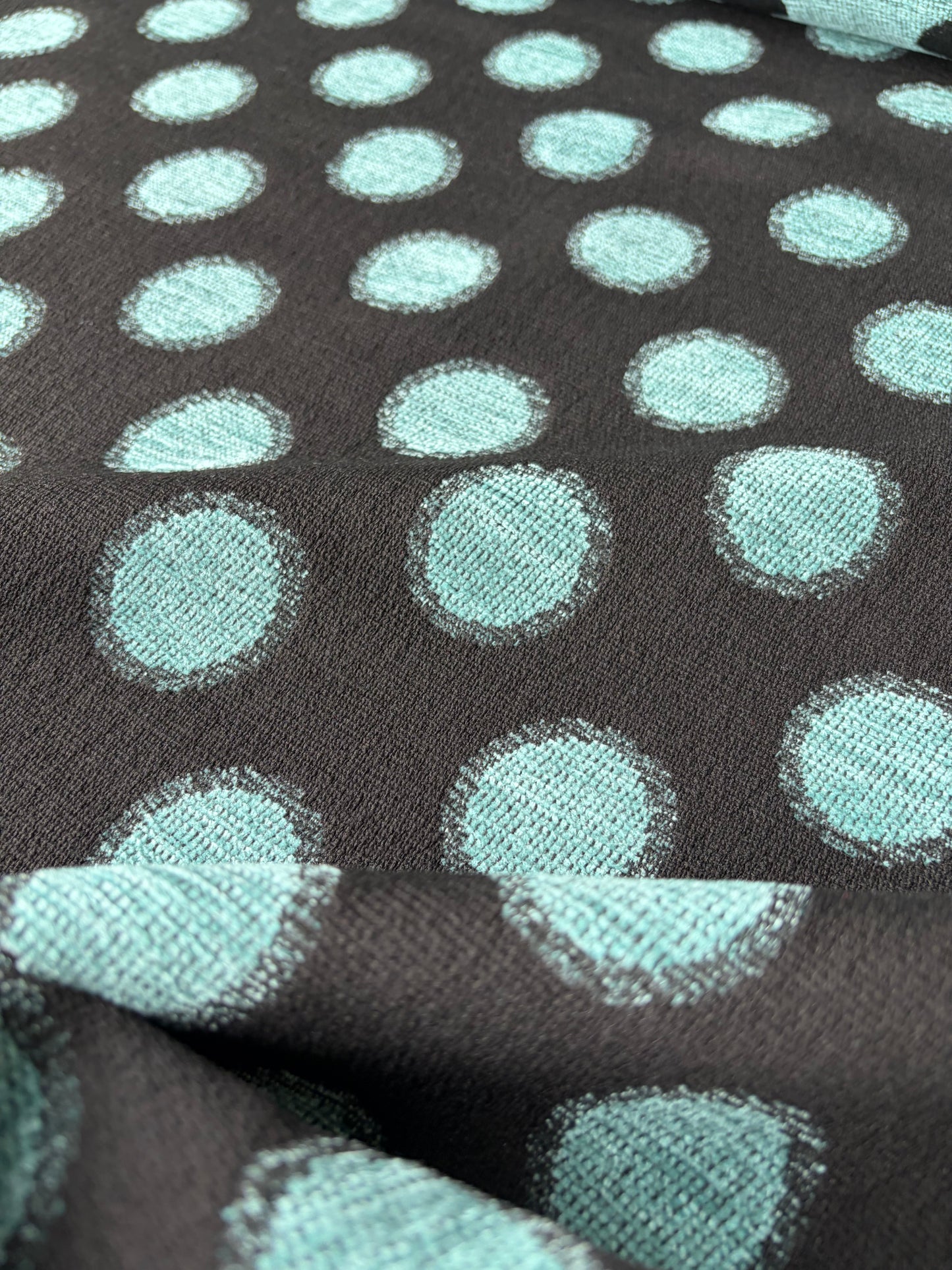TOTO 044 heavy chenille jacquard teal dots