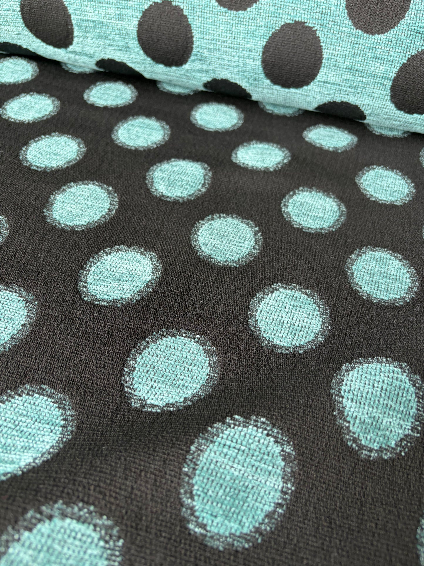 TOTO 044 heavy chenille jacquard teal dots