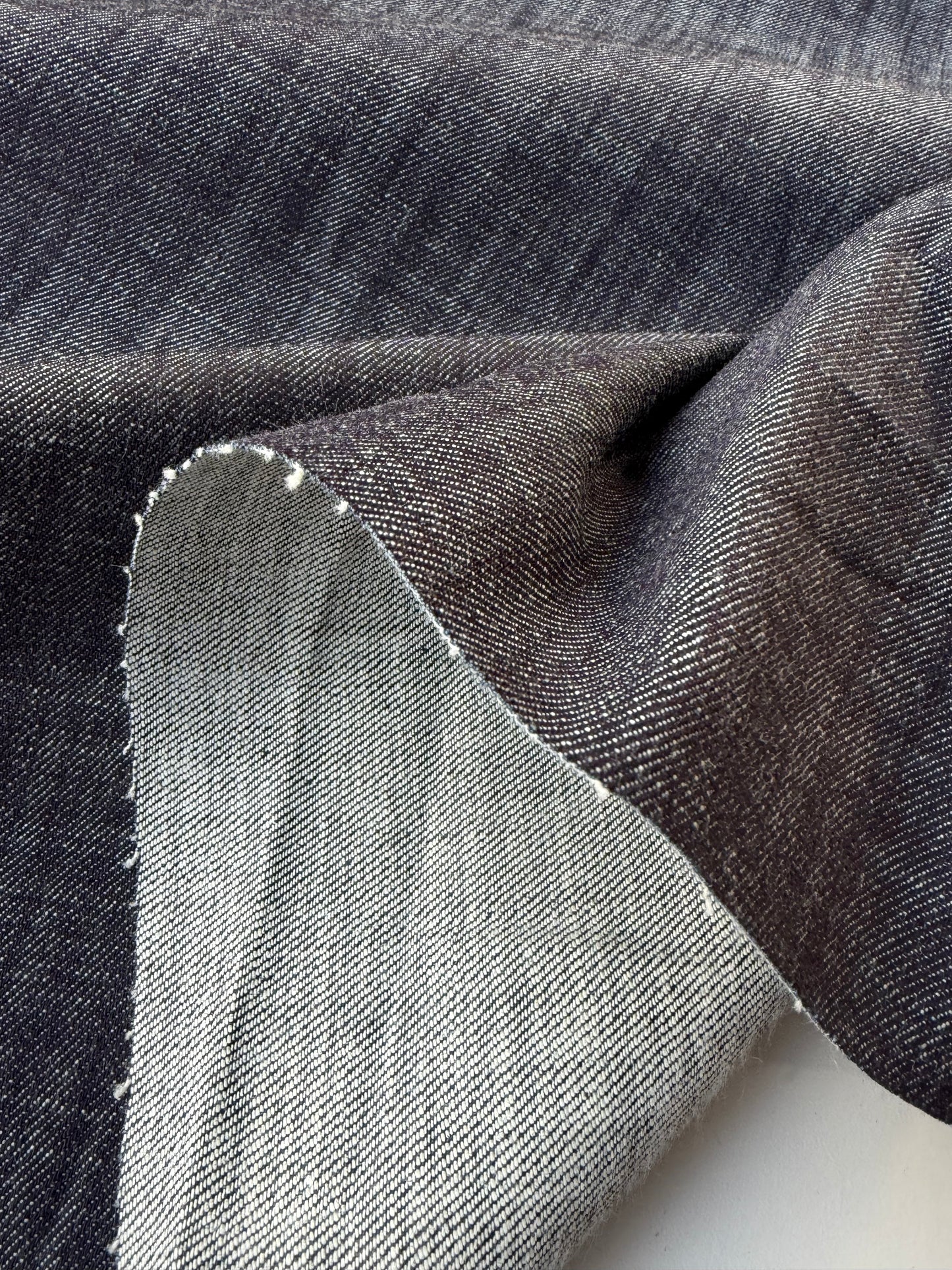 DENIM DROP 290 midweight slub denim stretch dark indigo
