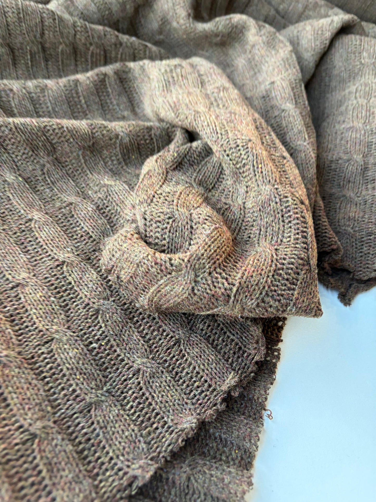 FELICE 002 tabac coloured knitted cable cotton/wool