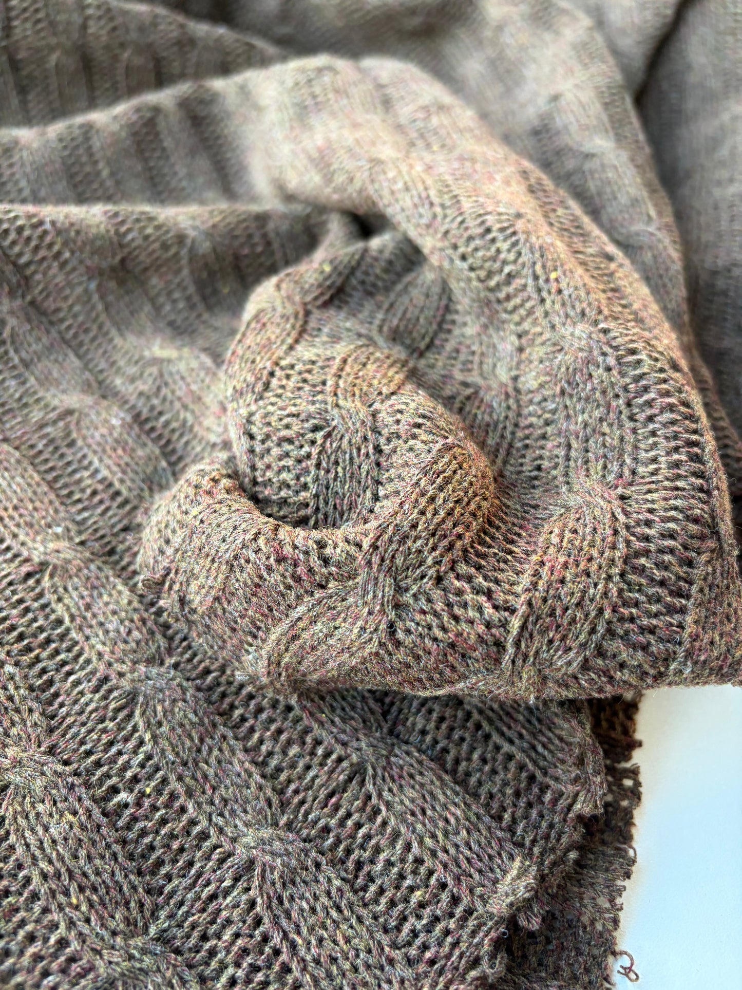 FELICE 002 tabac coloured knitted cable cotton/wool