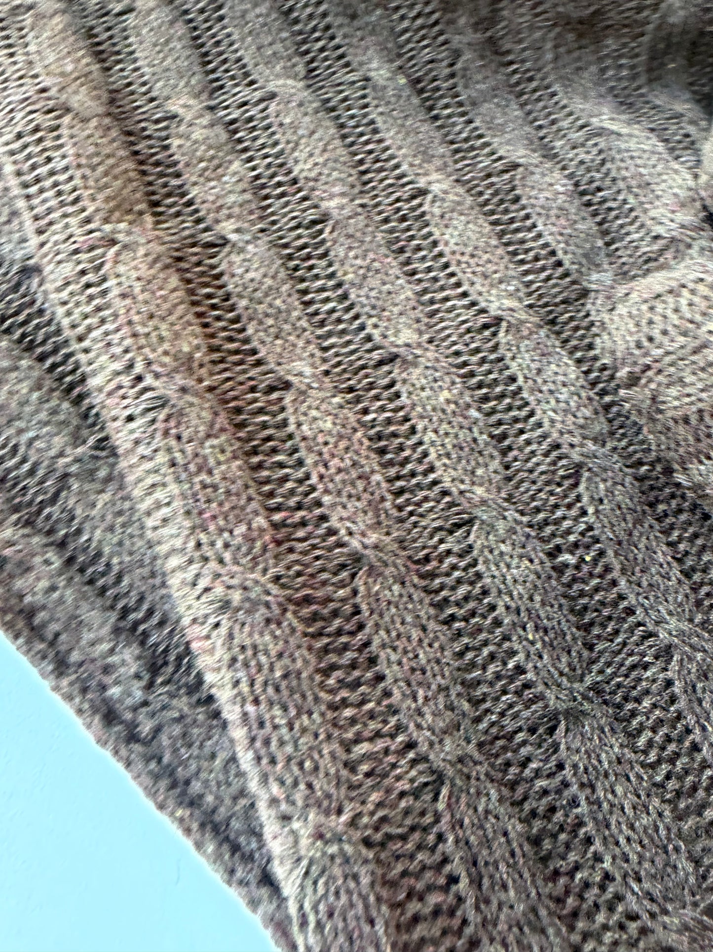 FELICE 002 tabac coloured knitted cable cotton/wool