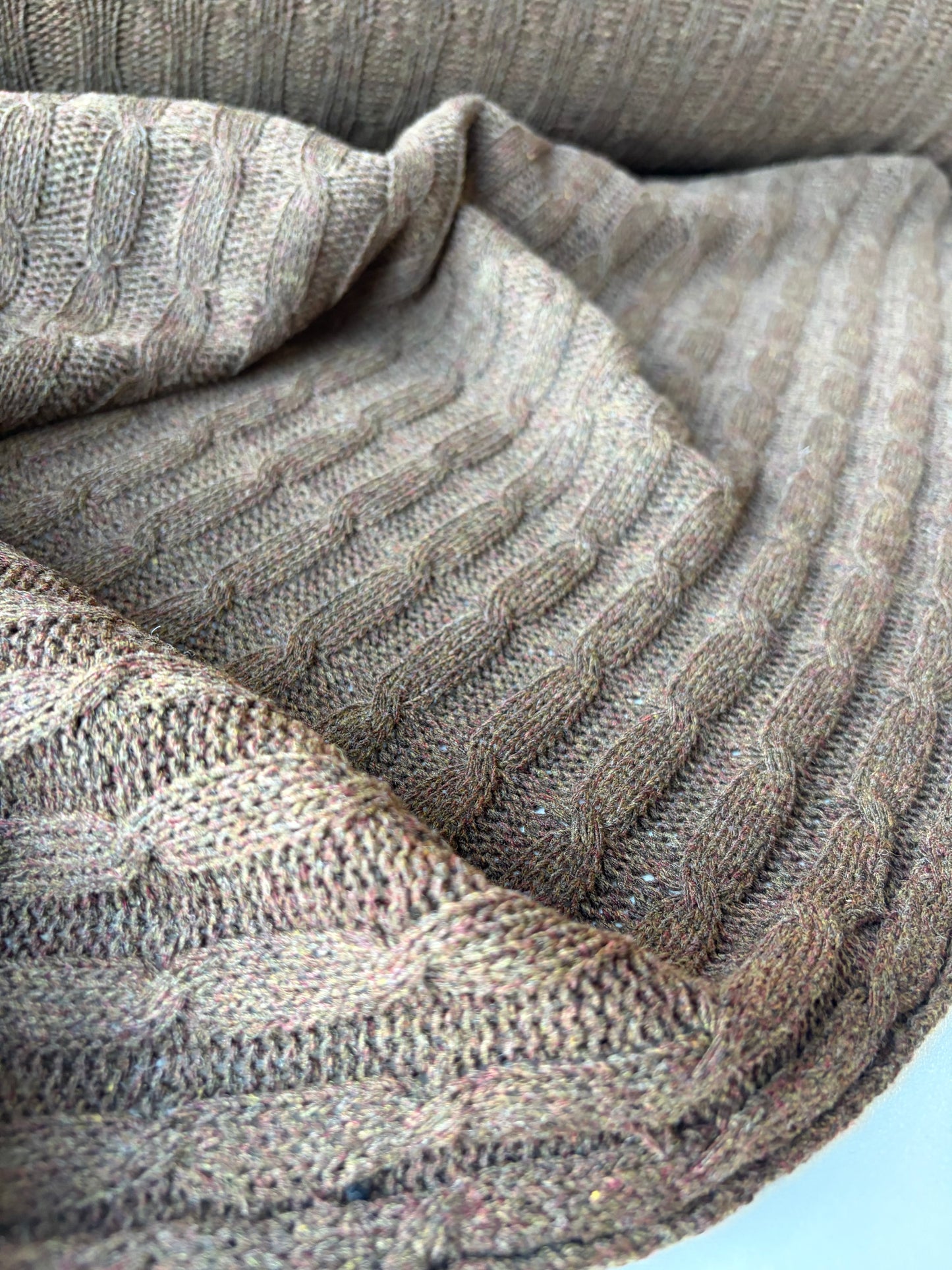 FELICE 002 tabac coloured knitted cable cotton/wool