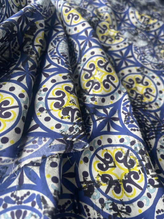 BACCHUS 027 cotton voile portugese tiles