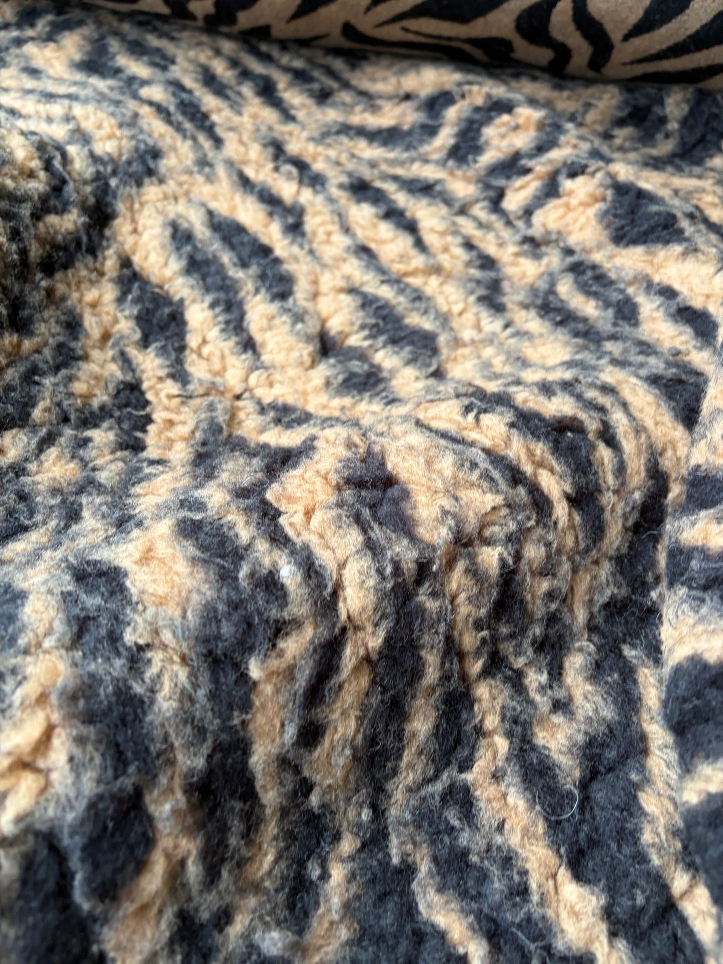 FELICE 007 heavy boiled wool with cognac/black zebra