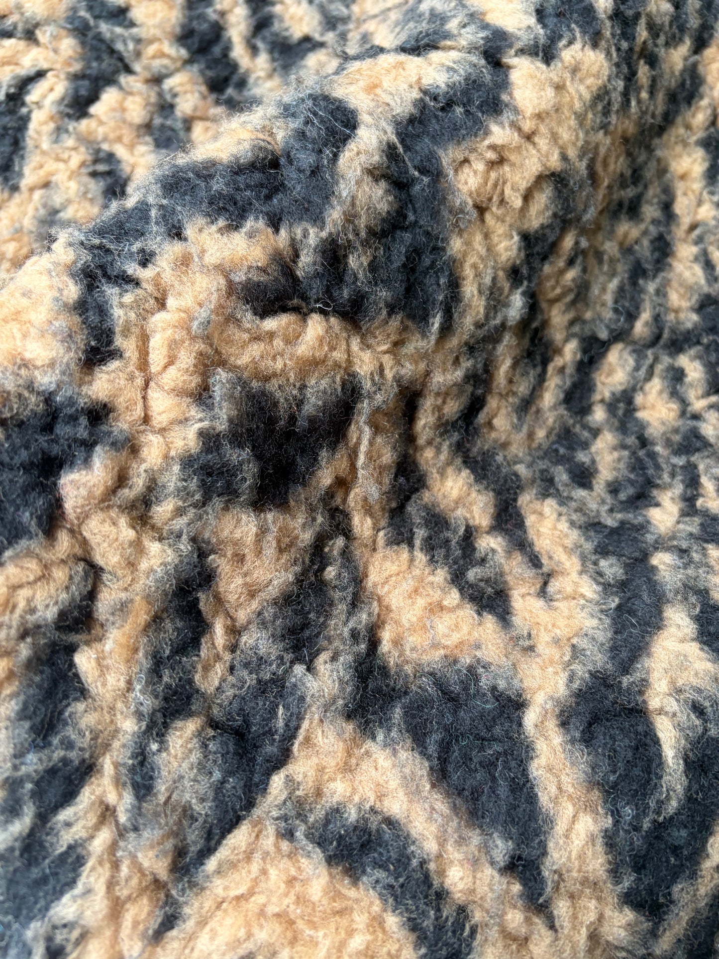 FELICE 007 heavy boiled wool with cognac/black zebra