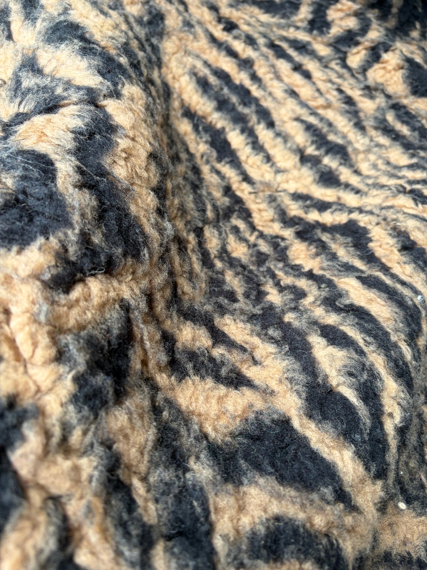FELICE 007 heavy boiled wool with cognac/black zebra