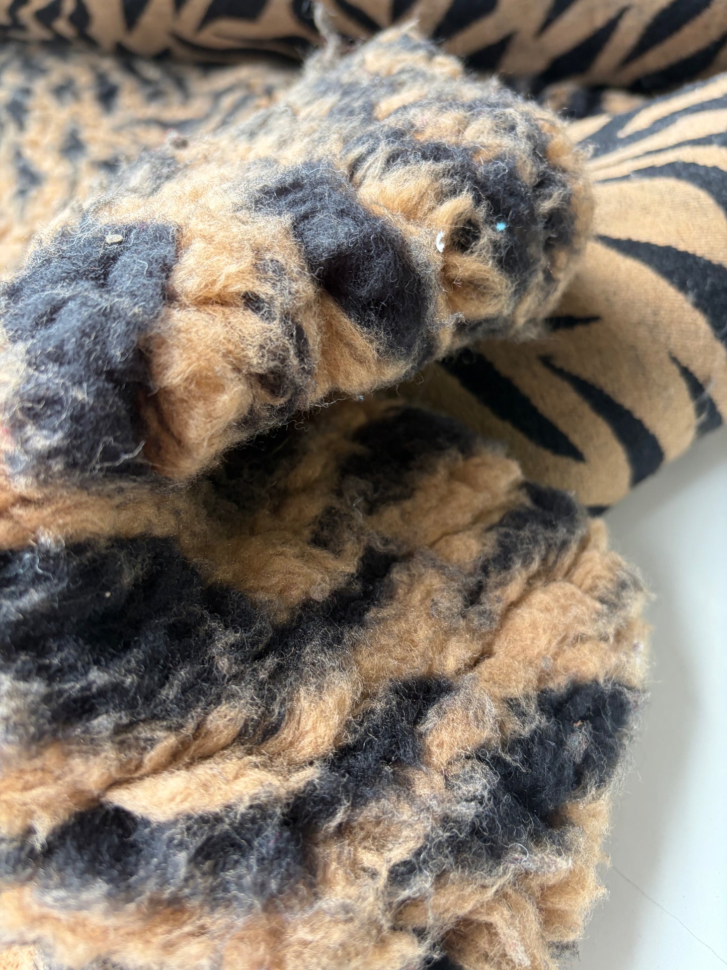 FELICE 007 heavy boiled wool with cognac/black zebra