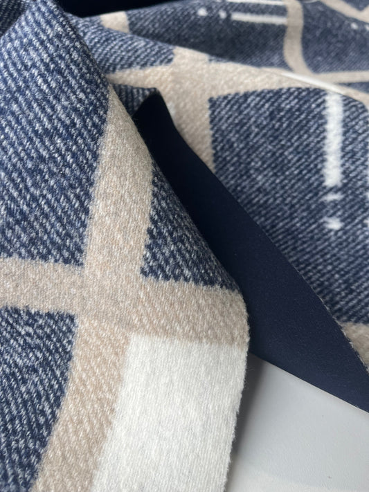 PABLO 003 wool double face ecru/sand/navy