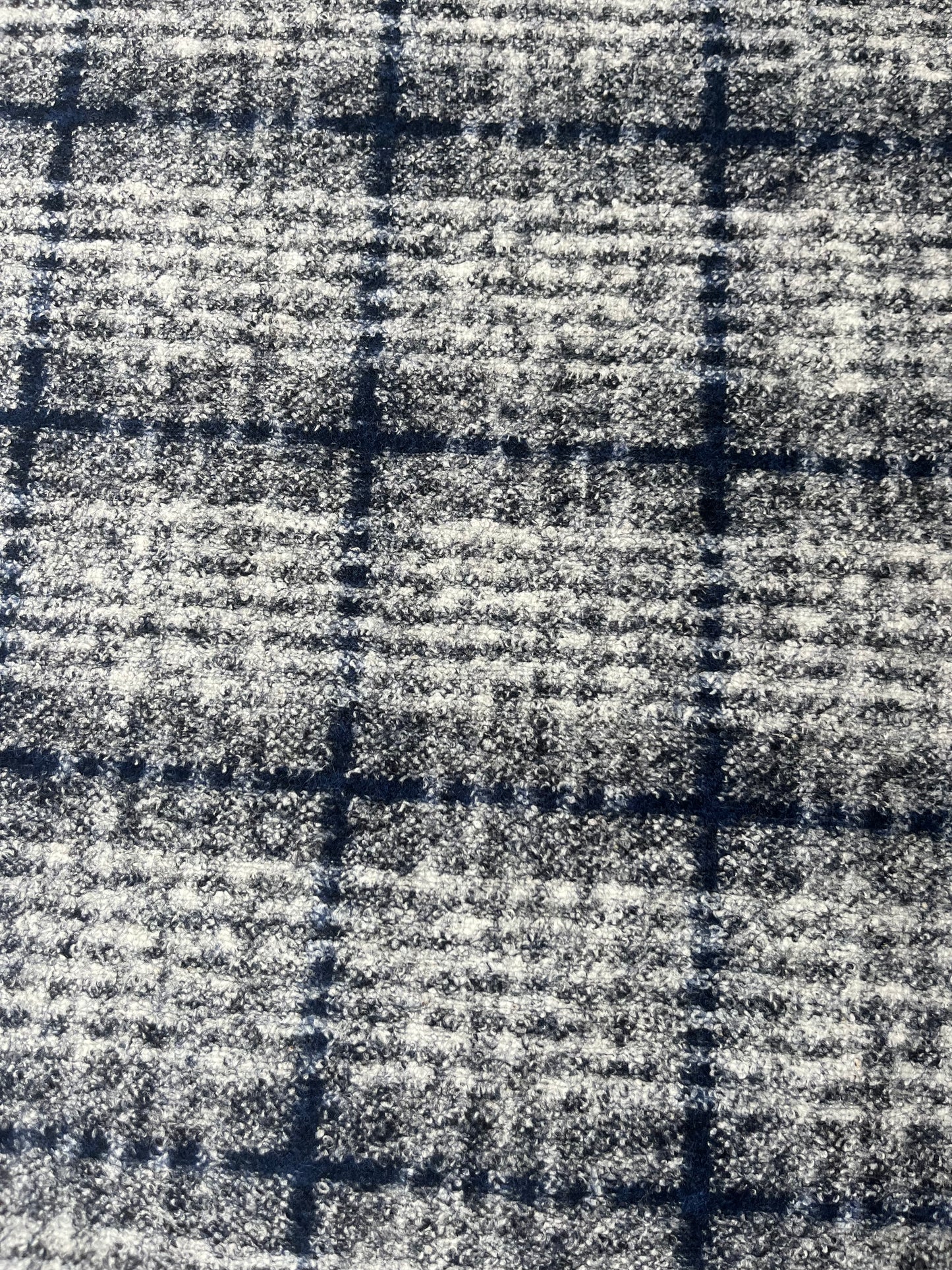PABLO 004 Wool jersey check blue/grey