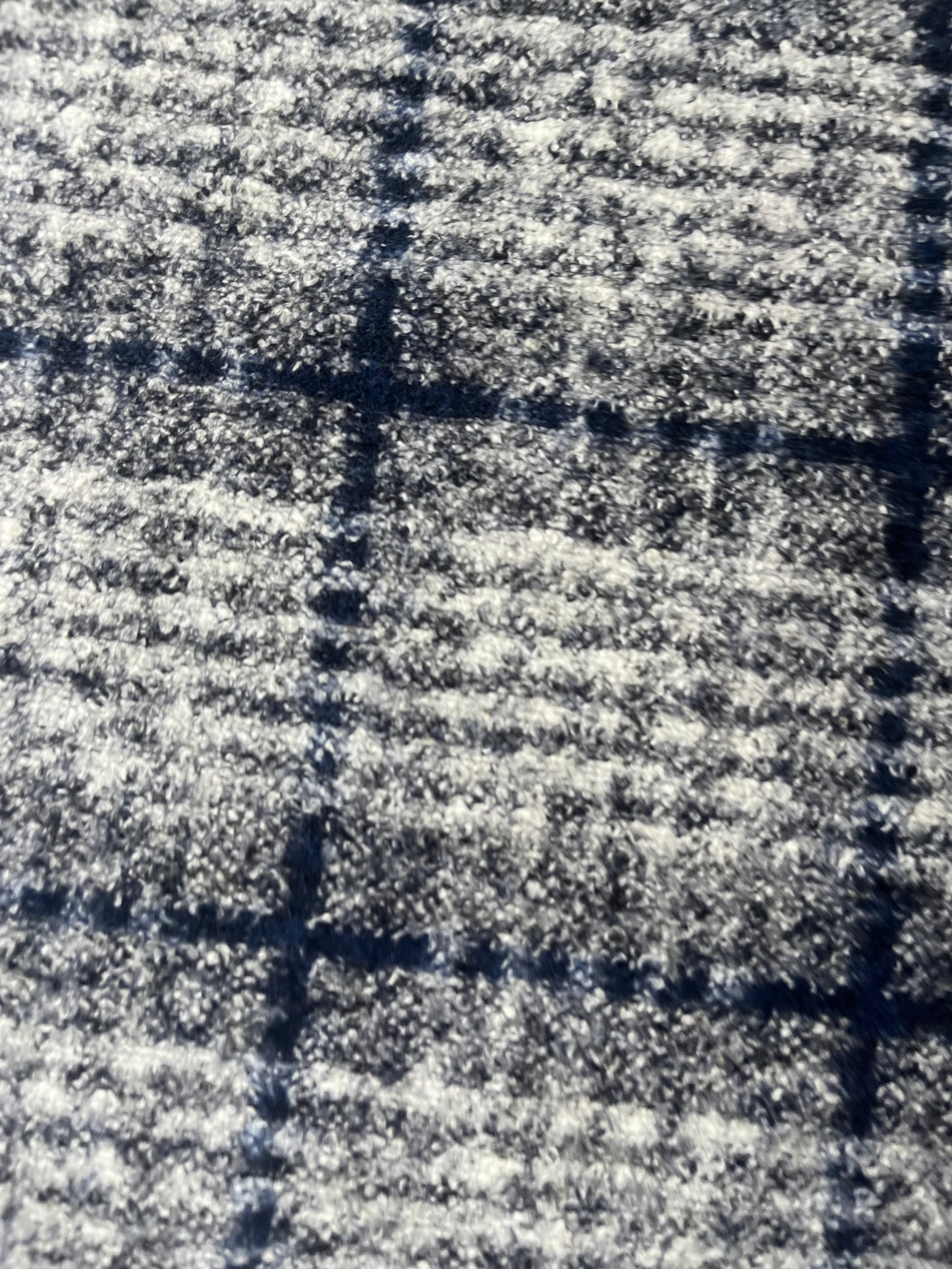 PABLO 004 Wool jersey check blue/grey