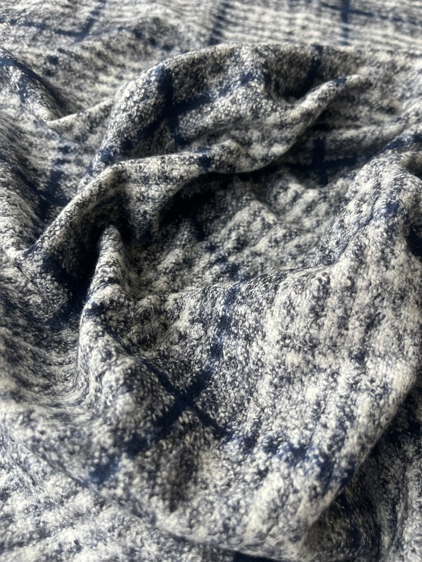 PABLO 004 Wool jersey check blue/grey