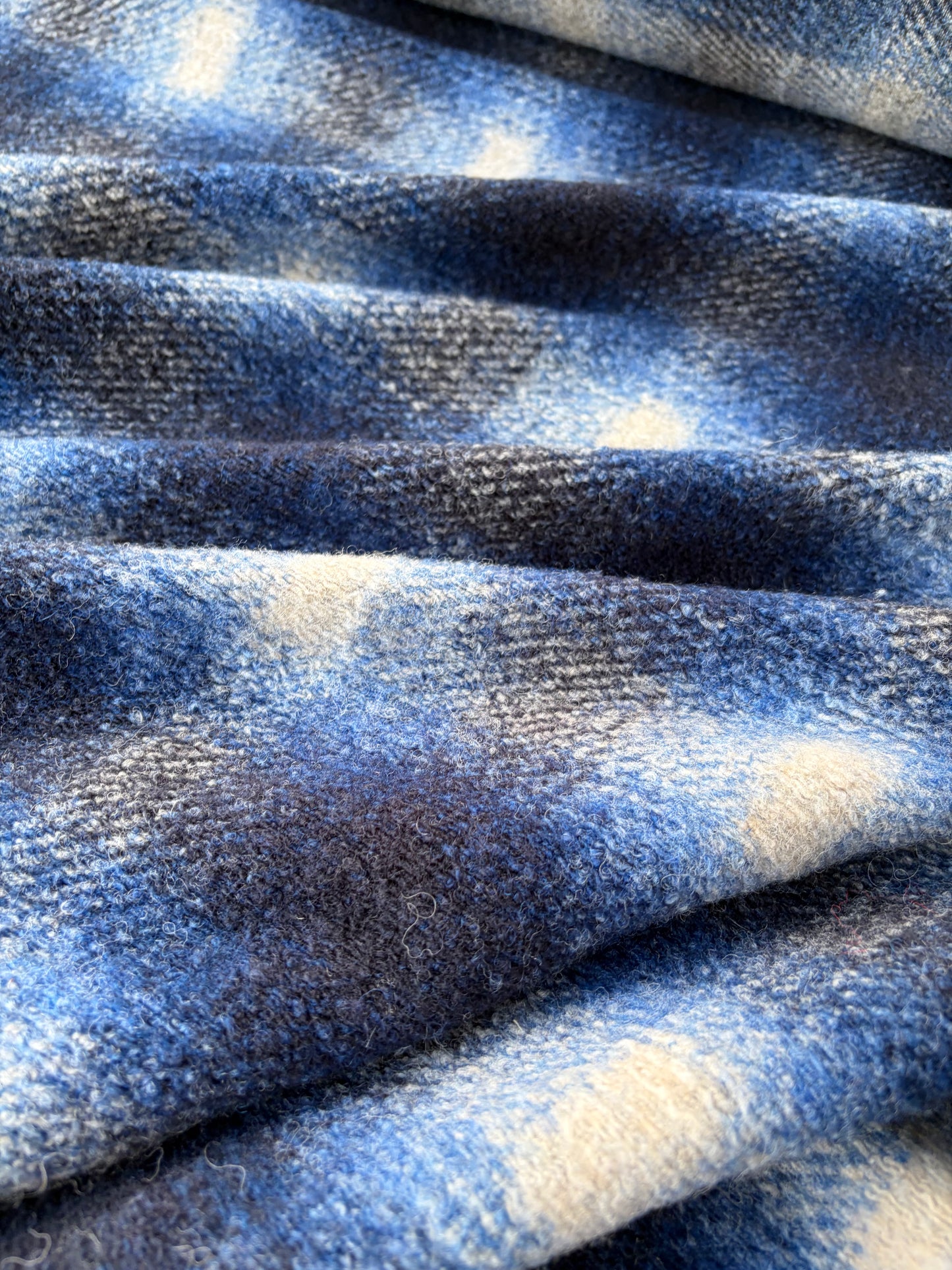 FELICE 010 blue checkered  boiled wool