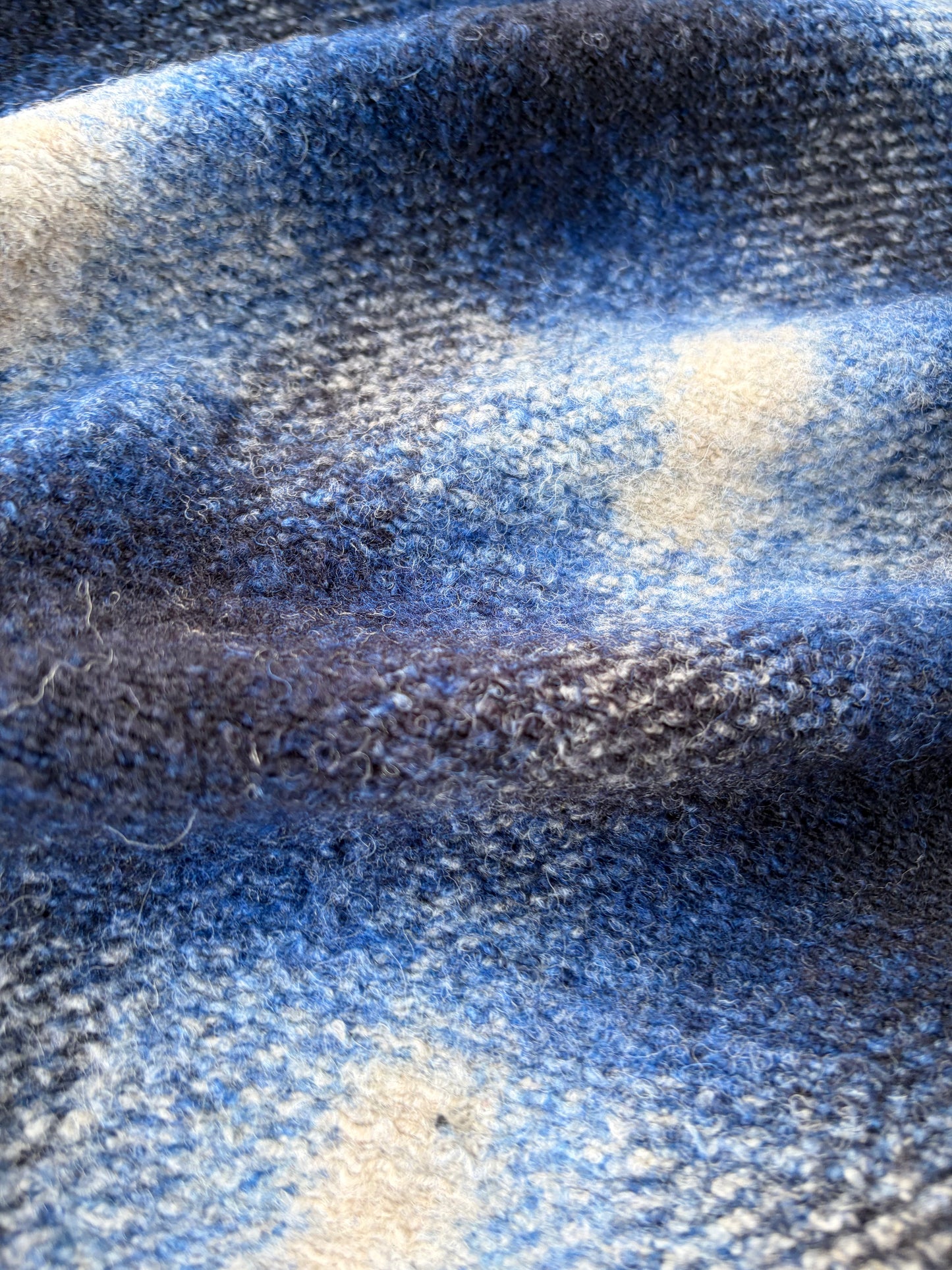 FELICE 010 blue checkered  boiled wool