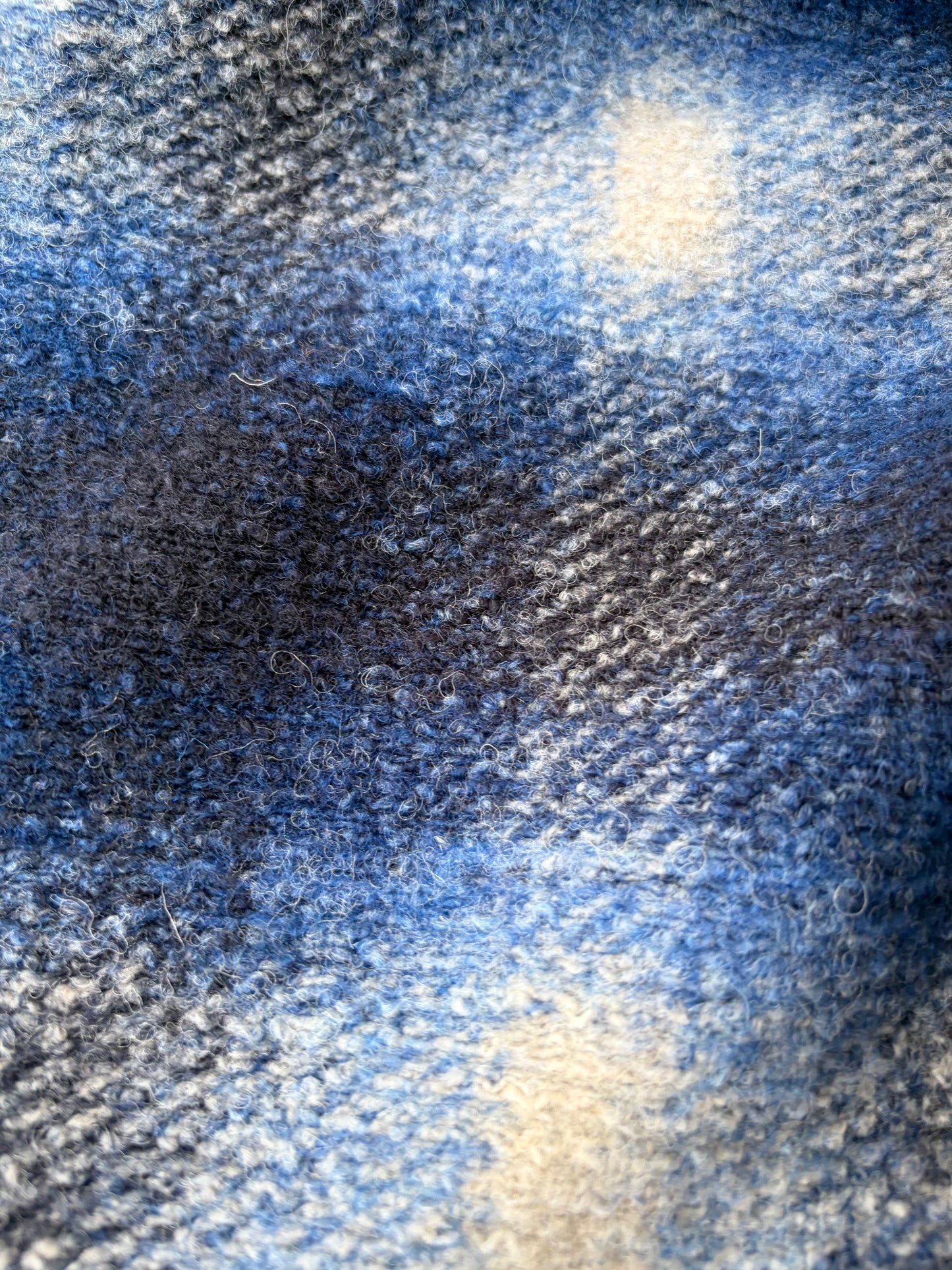 FELICE 010 blue checkered  boiled wool