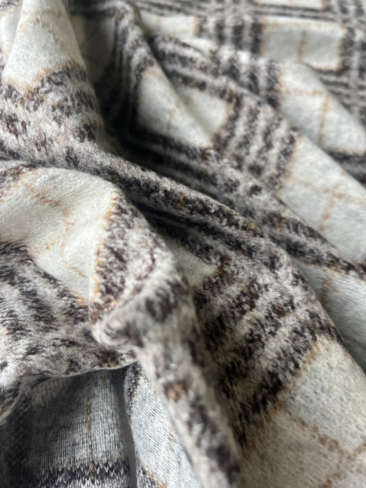 PABLO 005 Wool jersey check brown/grey