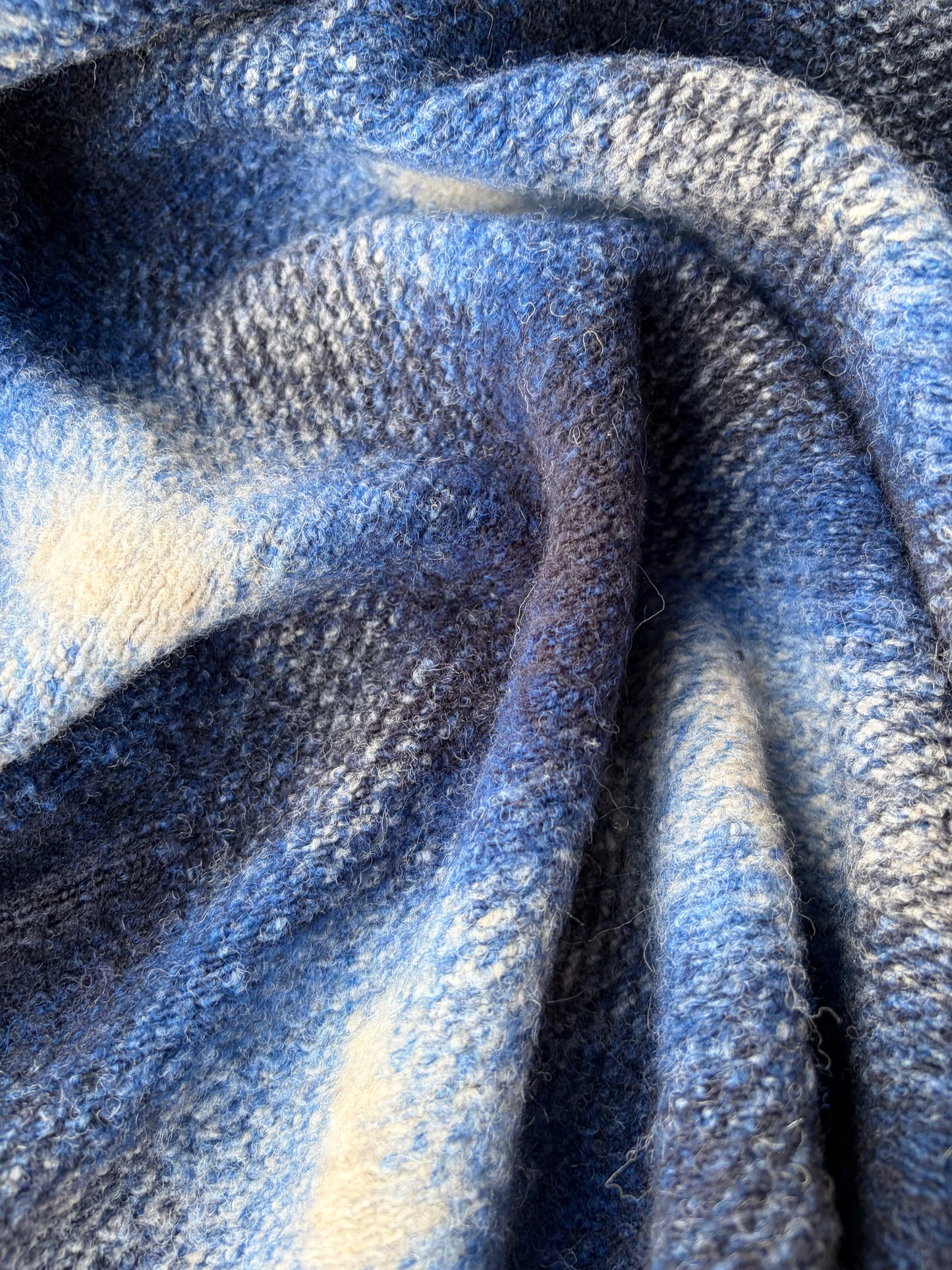 FELICE 010 blue checkered  boiled wool