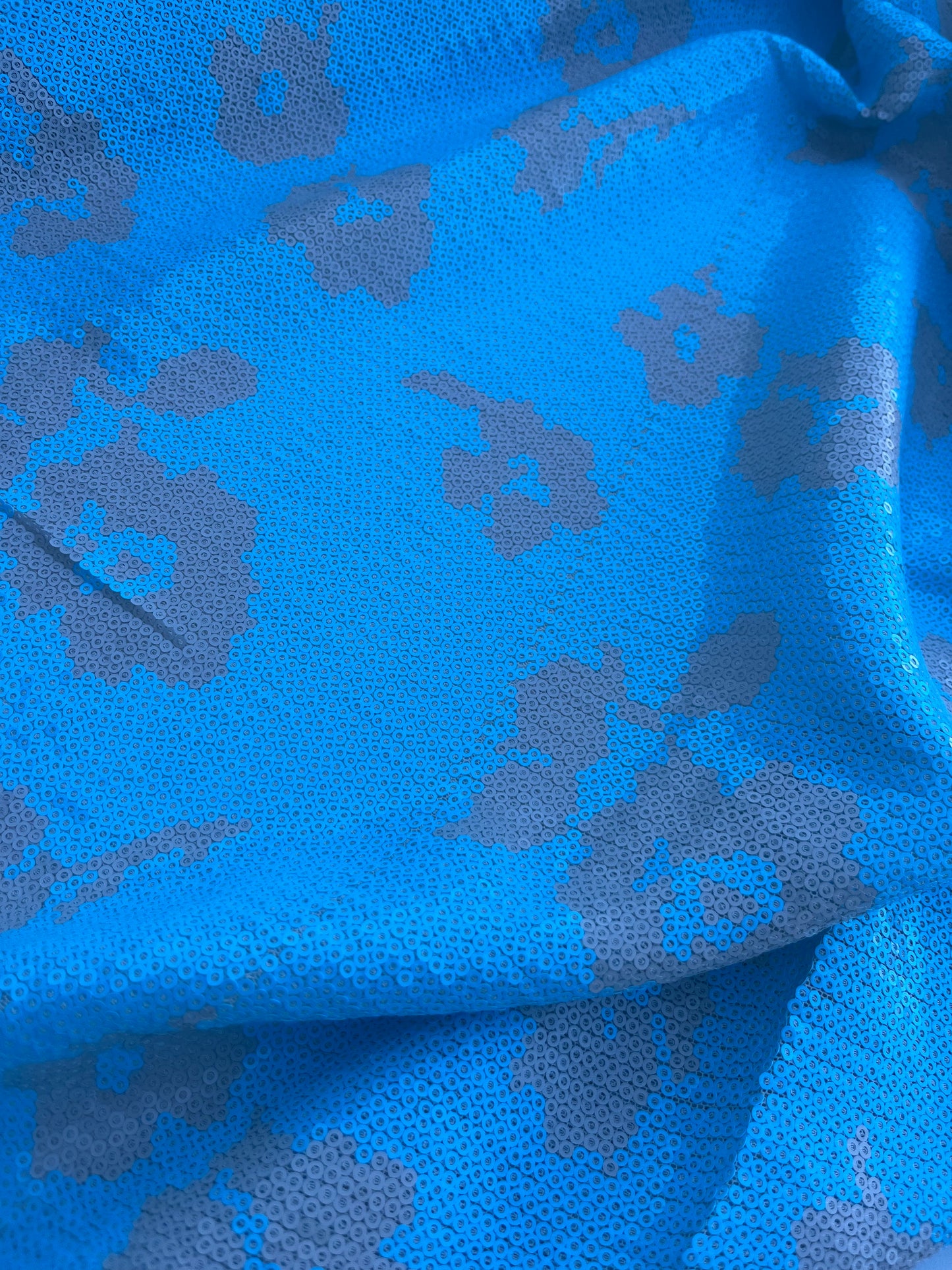 NENA 013 mesh sequins aqua flowers