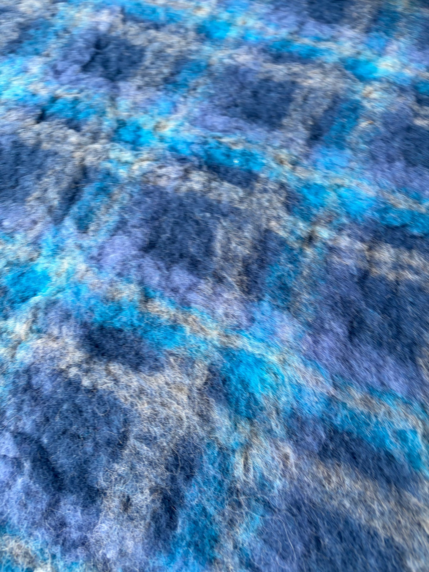 FELICE 011 heavy boiled wool check blue/turquoise
