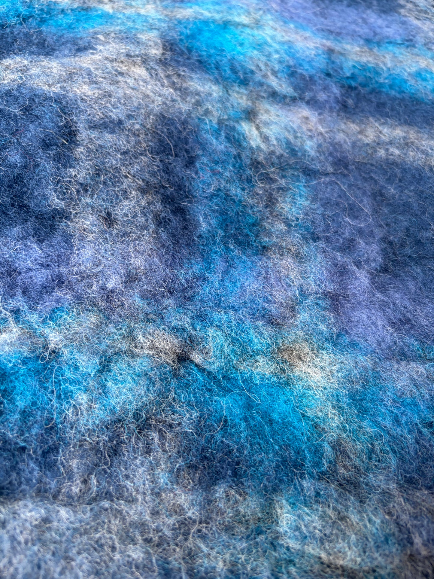 FELICE 011 heavy boiled wool check blue/turquoise